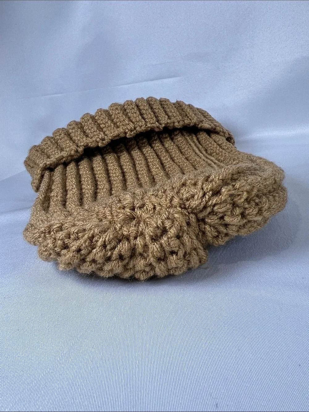 Kids Knit Beanie Duo - Camel and Green Camo Handmade